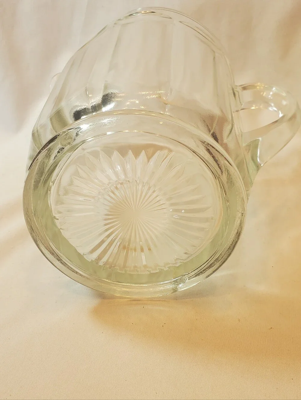 Depression Glass Vtg Clear Glass Panel Pitcher - Classic Beverage Server Ice Lip